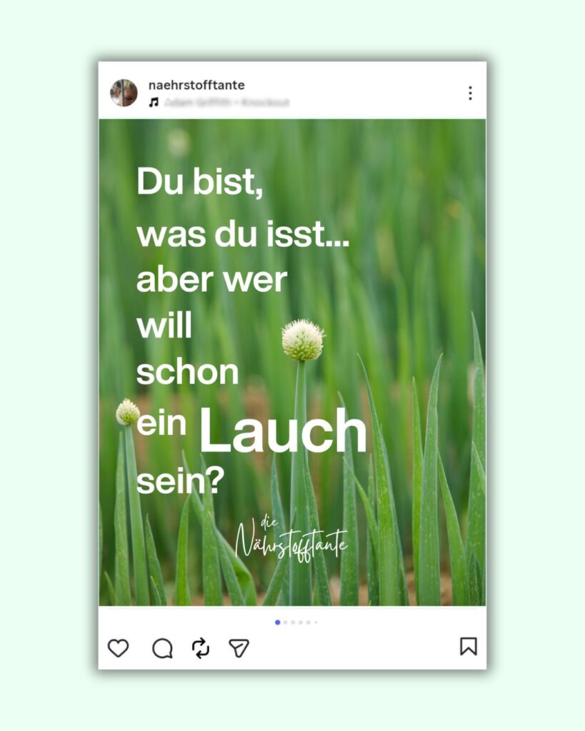 Vorteile von Lauch für die Gesundheit: Infografik der Nährstofftante zur Nährstoffdichte von Porree.