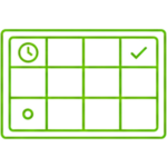 Struktur-Icon für Routinen, die zu einer gesundheitsorientierten Alltagsorganisation beitragen.